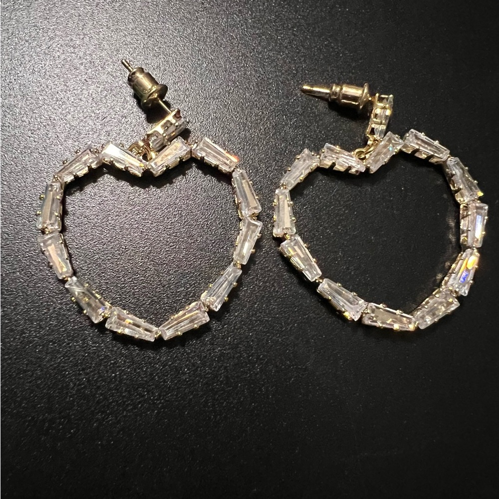 crystal heart earrings